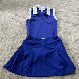 Tommy Bahama Golf Blue and White Sleeveless Top and matching skort